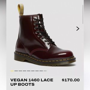 Doc Martens 1460 Vegan Lace Up Boots in Cherry Red | 8